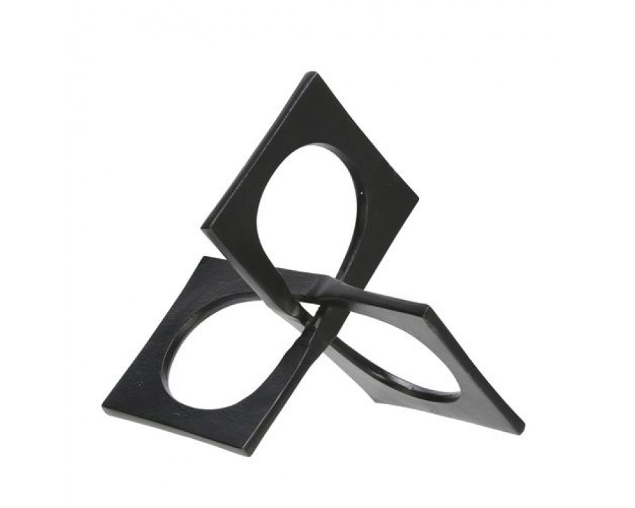 Sagebrook 9" Metal Linked Square Decor - Black