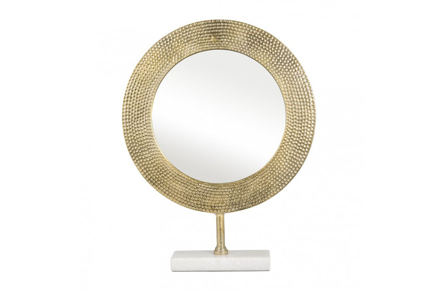 Sagebrook™ 21" Metal Hammered Mirror On Stand - Gold