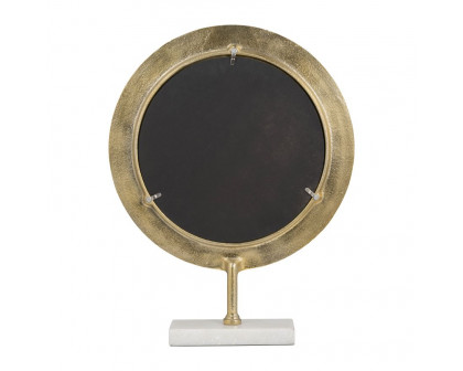 Sagebrook™ 21" Metal Hammered Mirror On Stand - Gold