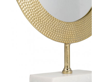 Sagebrook™ 21" Metal Hammered Mirror On Stand - Gold