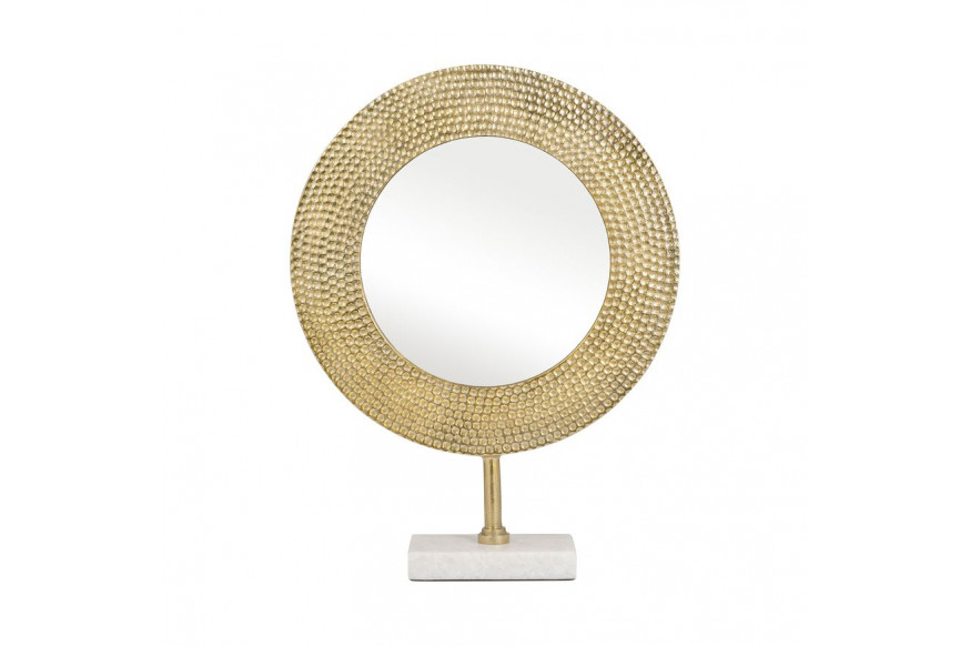 Sagebrook™ 19" Metal Hammered Mirror On Stand - Gold