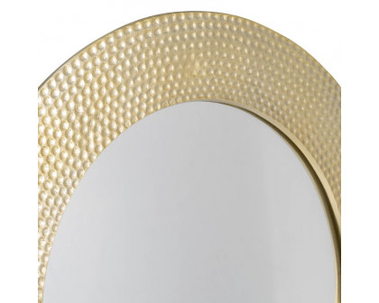 Sagebrook™ 19" Metal Hammered Mirror On Stand - Gold