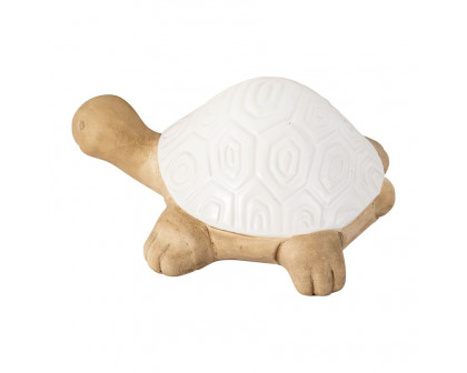 Sagebrook 13" Ceramic Tortoise Decor - White