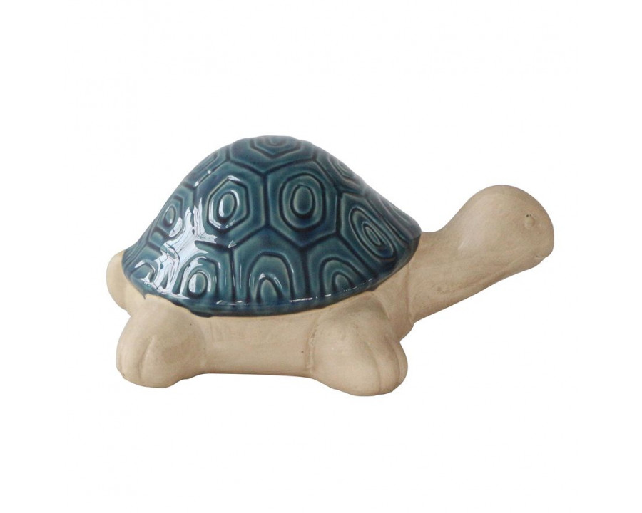 Sagebrook 13" Ceramic Tortoise Decor - Turquiose