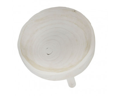 Sagebrook 11" Wood Bowl With Legs - White