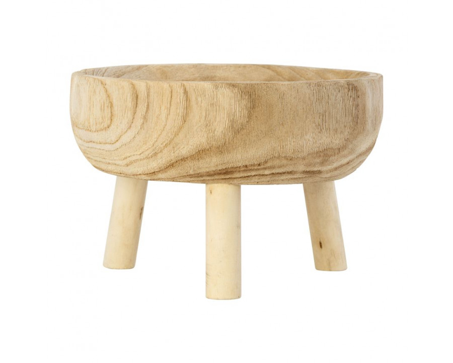 Sagebrook 11" Wood Bowl With Legs - Natural