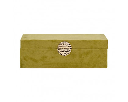 Sagebrook 10"/12" Wood Box With Medallion (Set Of 2) - Olive/Gold