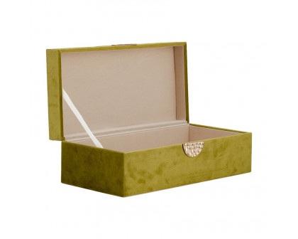 Sagebrook 10"/12" Wood Box With Medallion (Set Of 2) - Olive/Gold