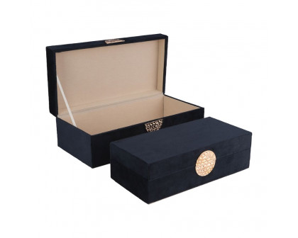 Sagebrook 10"/12" Wood Box With Medallion (Set Of 2)