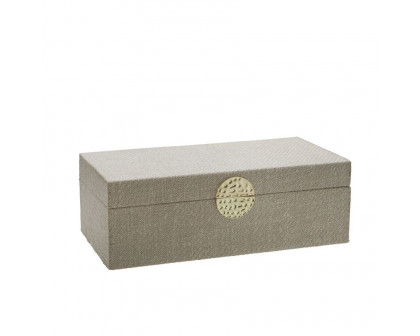 Sagebrook 10"/12" Wood Box With Medallion (Set Of 2) - Ivory/Gold