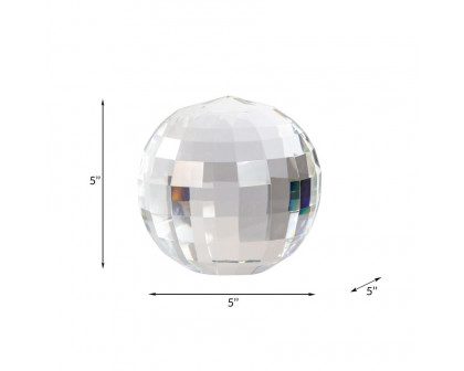 Sagebrook 5" Crystal Orb - Clear