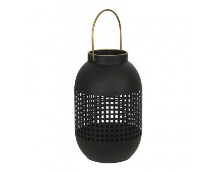 Sagebrook - 11" Metal Cage Hurricane Lantern in Black