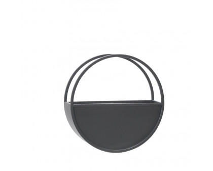 Sagebrook 9"/12" Metal Round Wall Planters (Set Of 2) - Black