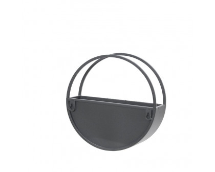 Sagebrook 9"/12" Metal Round Wall Planters (Set Of 2) - Black