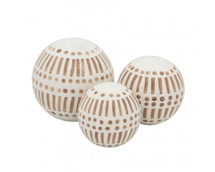 Sagebrook 15430 6"/5"/4" Ceramic Orbs (Set Of 3)