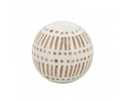 Sagebrook 6"/5"/4" Ceramic Orbs (Set Of 3) - Tan