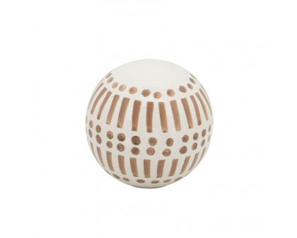 Sagebrook 6"/5"/4" Ceramic Orbs (Set Of 3) - Tan