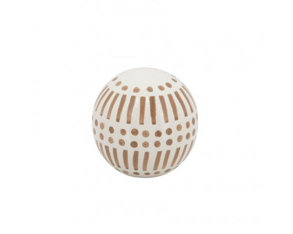 Sagebrook 6"/5"/4" Ceramic Orbs (Set Of 3) - Tan