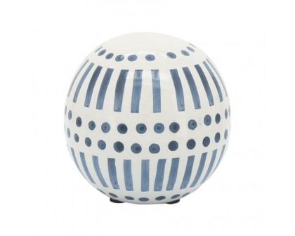 Sagebrook 6"/5"/4" Ceramic Orbs (Set Of 3) - Navy