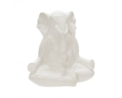 Sagebrook 7" Ceramic Yoga Elephant