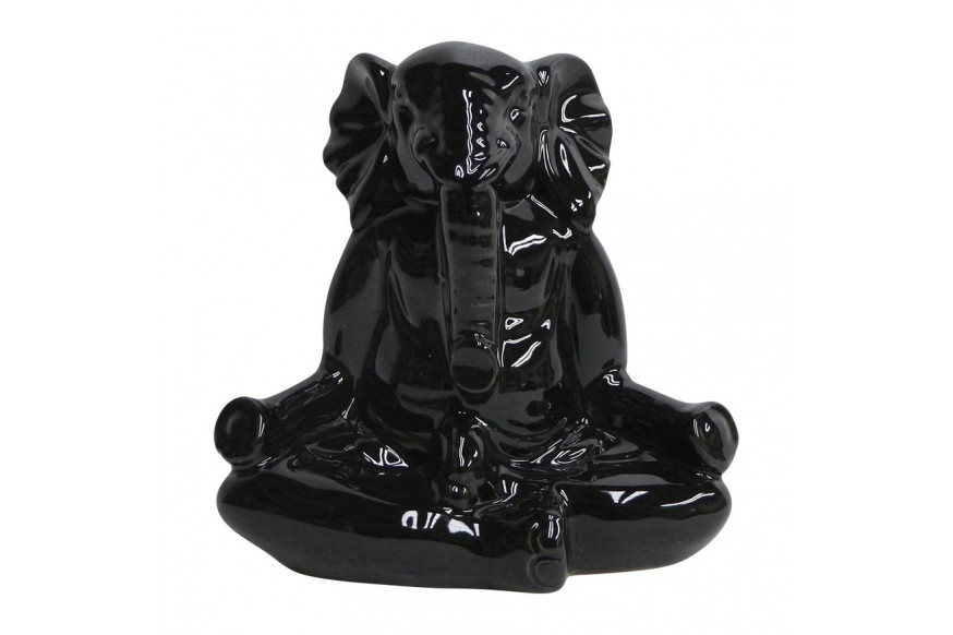 Sagebrook™ 7" Ceramic Yoga Elephant - Black