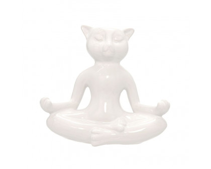 Sagebrook 7" Ceramic Yoga Cat