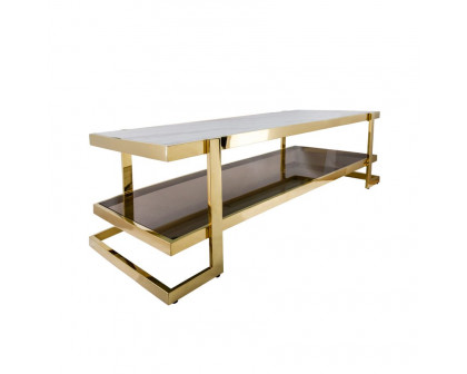 Sagebrook - Metal/Marble Glass Coffee Table