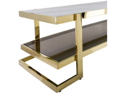 Sagebrook - Metal/Marble Glass Coffee Table