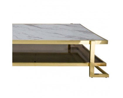 Sagebrook - Metal/Marble Glass Coffee Table