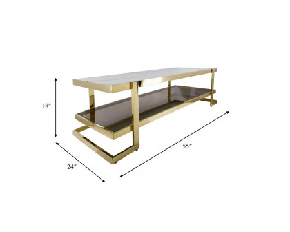 Sagebrook - Metal/Marble Glass Coffee Table