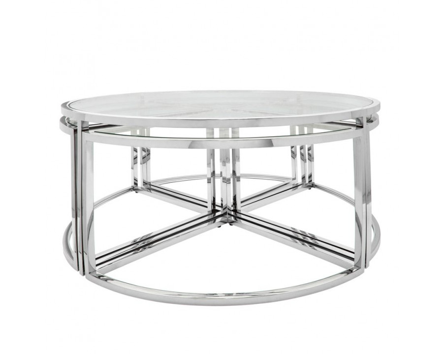 Sagebrook Metal Pull Out Coffee Table - Silver