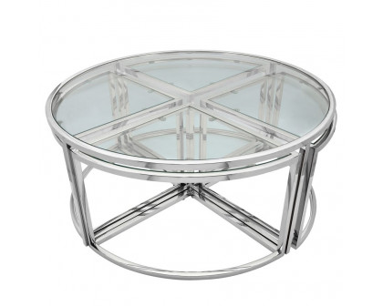 Sagebrook Metal Pull Out Coffee Table - Silver