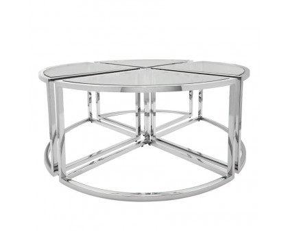 Sagebrook Metal Pull Out Coffee Table - Silver