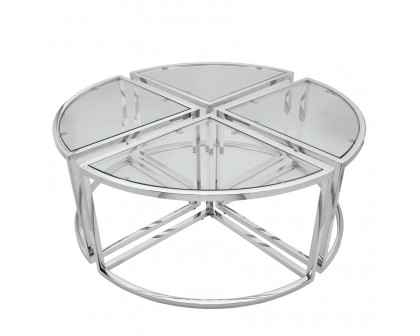 Sagebrook Metal Pull Out Coffee Table - Silver