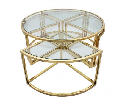 Sagebrook Metal Pull Out Coffee Table - Gold