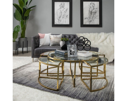 Sagebrook Metal Pull Out Coffee Table - Gold