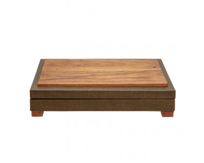 Sagebrook - 16" Wood Faux Leather Box With Legs in Green