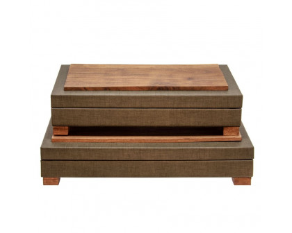 Sagebrook - 16" Wood Faux Leather Box With Legs in Green