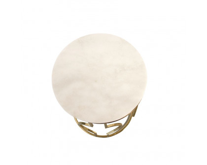 Sagebrook - Round Marble Top Accent Table Set in White