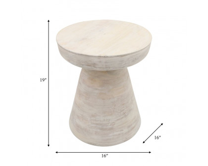 Sagebrook Wood Side Table - White