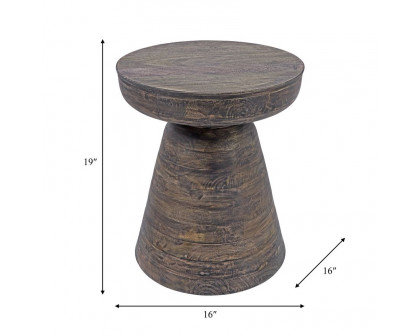 Sagebrook Wood Side Table - Dark Brown