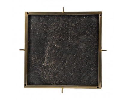 Sagebrook 12"x12" Marble Tray With Metal Base - Black