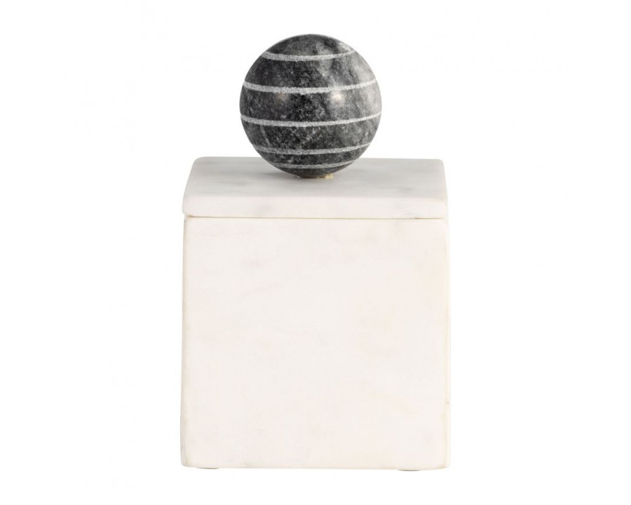 Sagebrook 6" Marble Box With Orb - White