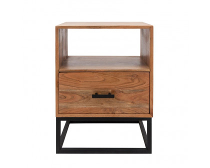 Sagebrook - Wood/Metal Side Table With Drawer in Brown