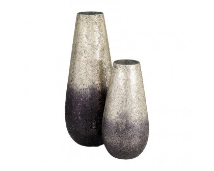 Sagebrook - 18" Crackled Vase in Plum Ombre