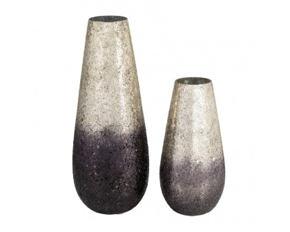 Sagebrook - 18" Crackled Vase in Plum Ombre