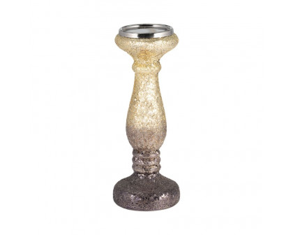 Sagebrook 12" Plum Crackled Candle Holder