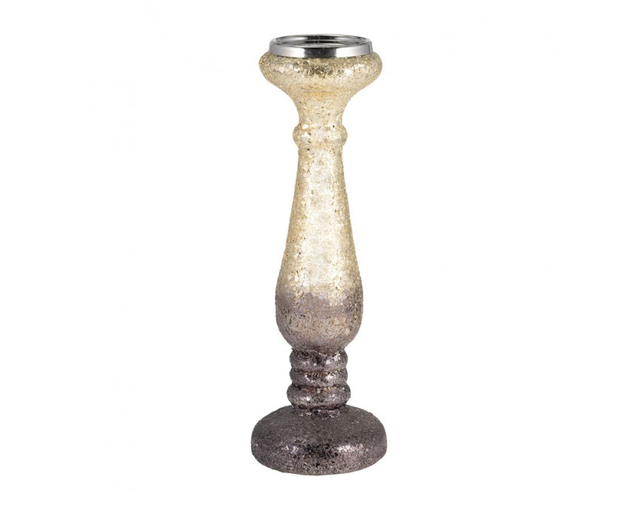 Sagebrook 12" Plum Crackled Candle Holder