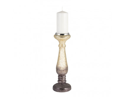 Sagebrook 12" Plum Crackled Candle Holder