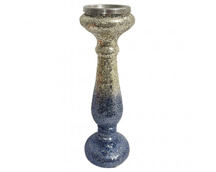 Sagebrook 12" Plum Crackled Candle Holder